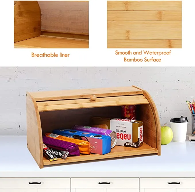 1 Layer Bamboo Bread Box