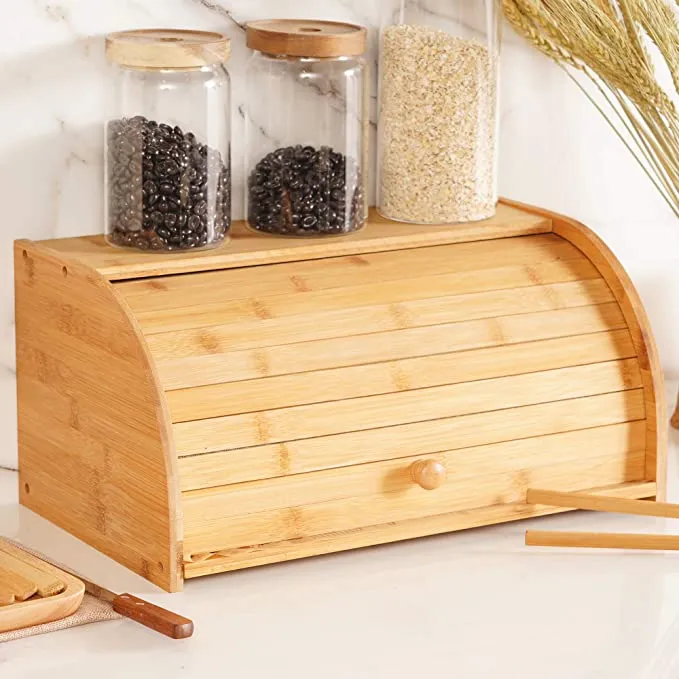 1 Layer Bamboo Bread Box