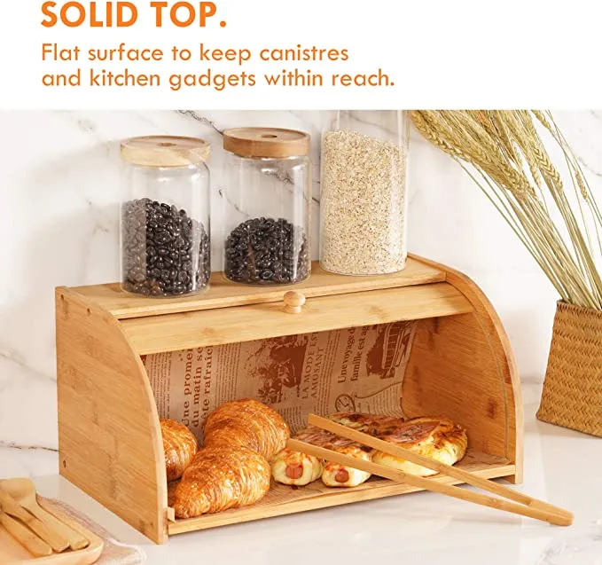 1 Layer Bamboo Bread Box