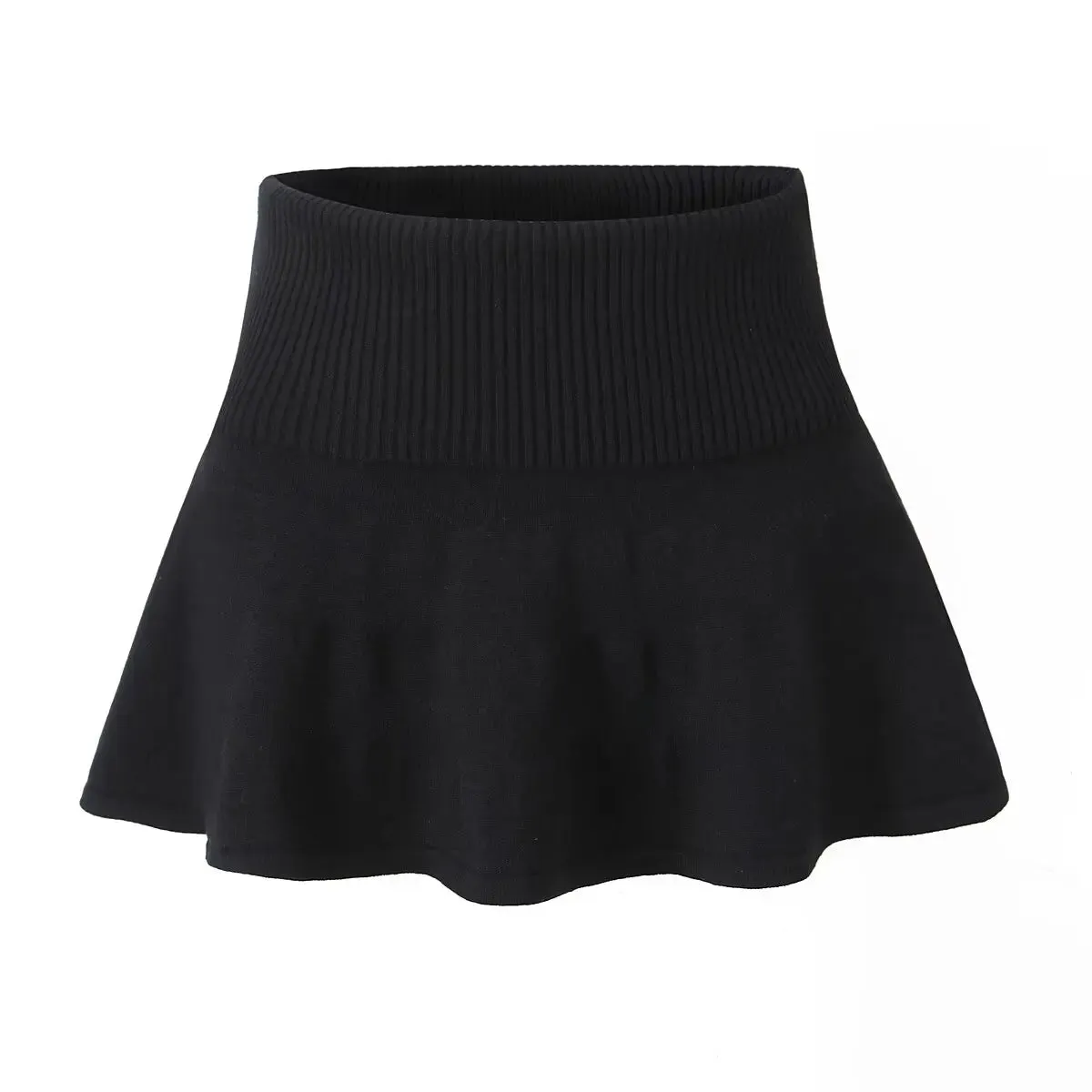 A&A Sandro Knitted Mini Fold Over Skirt