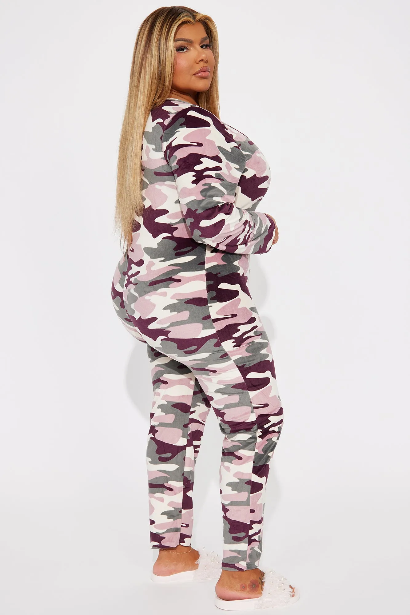 Act Natural PJ Velour Jumpsuit Onesie - Camouflage