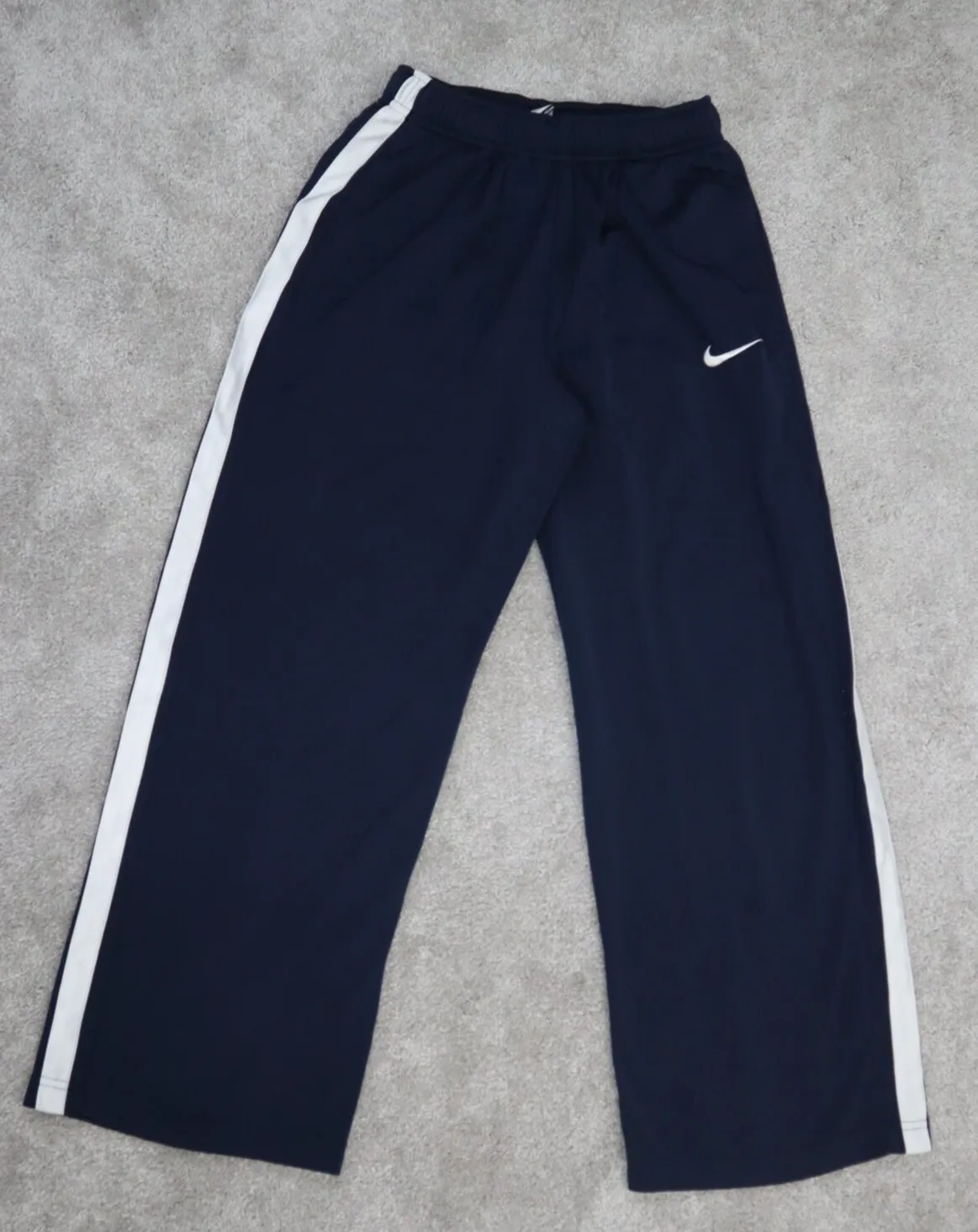 Adidas Track Pants Youth Boys Medium Navy Blue 3 Striped Activewear Logo Pants