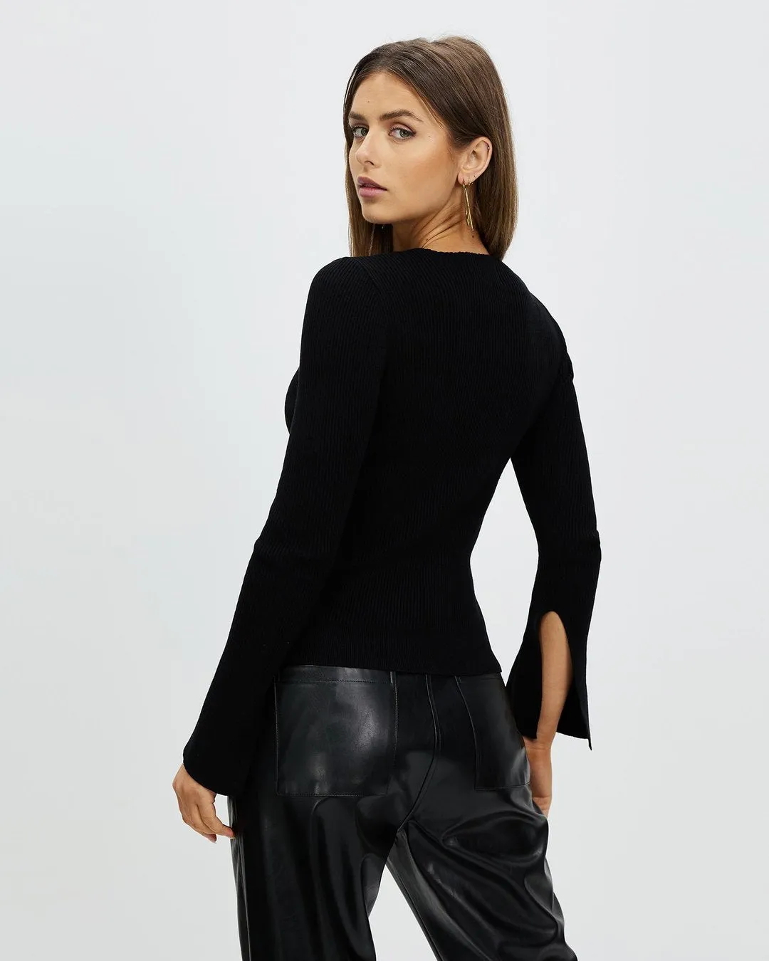 Alena black knit top