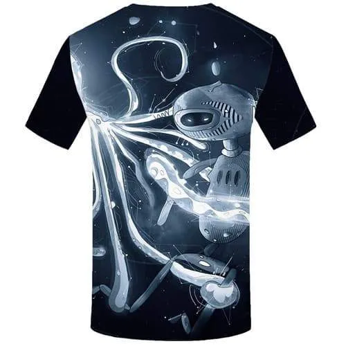 Alien T shirts Men Galaxy Space Tshirt Anime Animal Tshirt Printed Octopus Tshirts Cool Metal Tshirts Novelty Short Sleeve