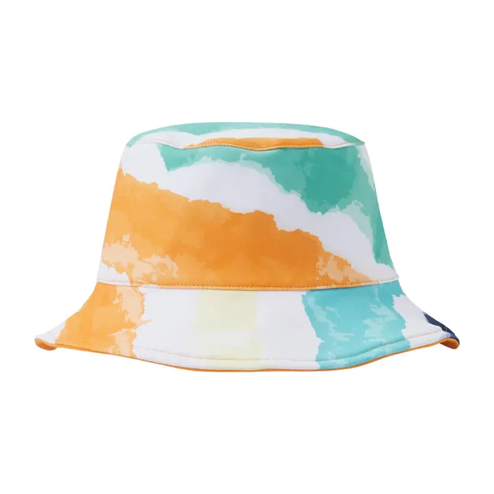 Andy & Evan Tie Dye Stripe Rashguard Swim Romper & Hat