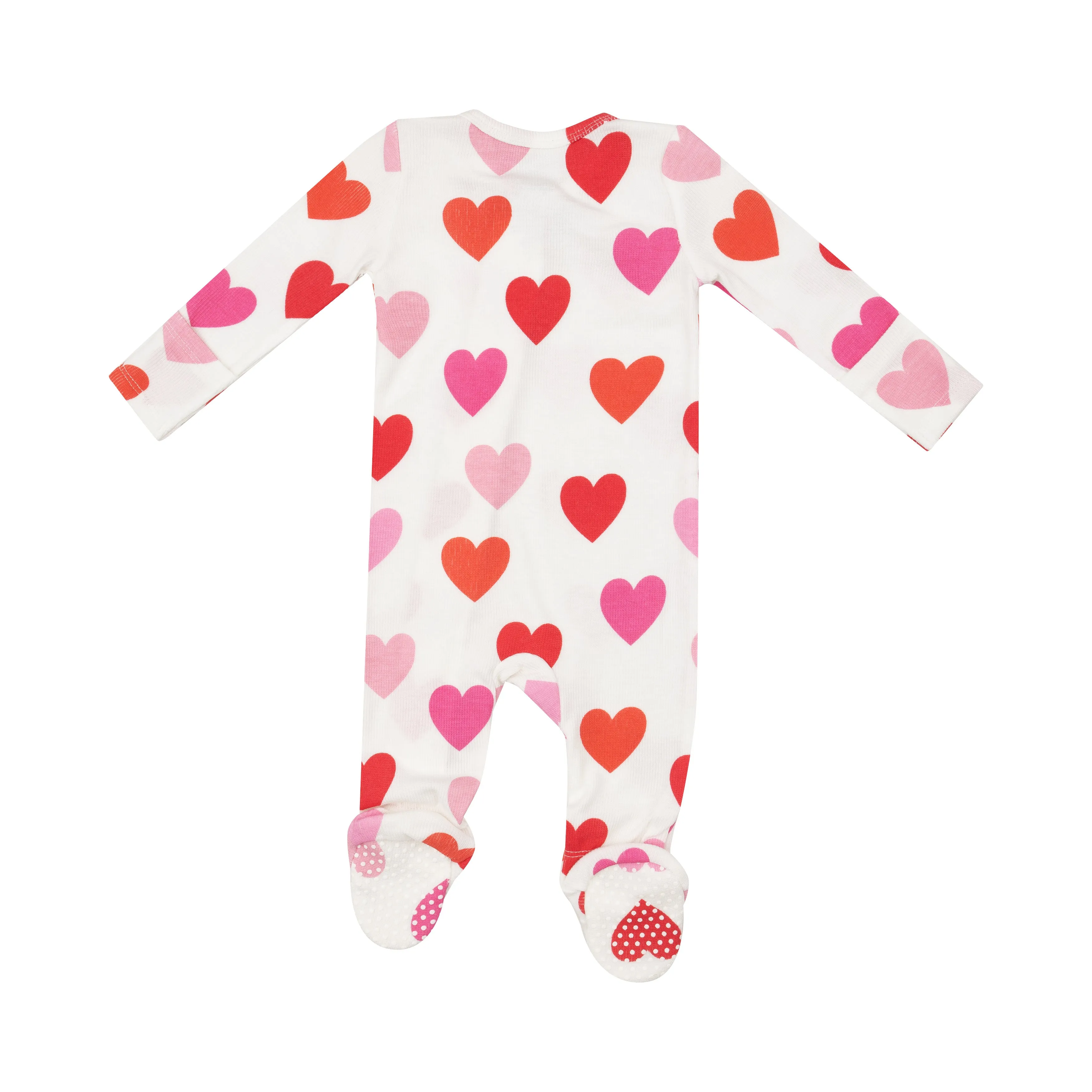 Angel Dear 2 Way Zipper Footie - Big Hearts