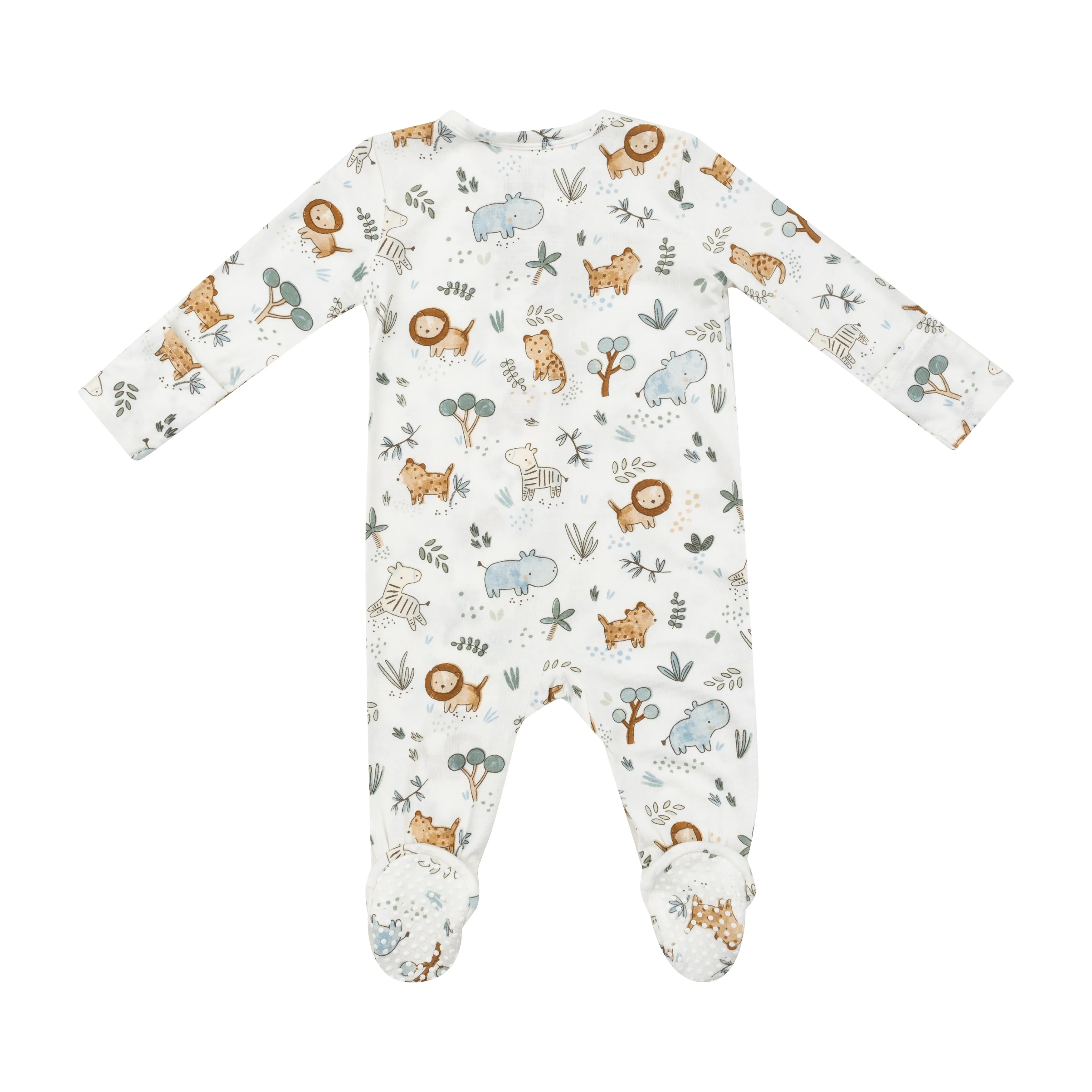 Angel Dear 2 Way Zipper Footie - Delicate Safari