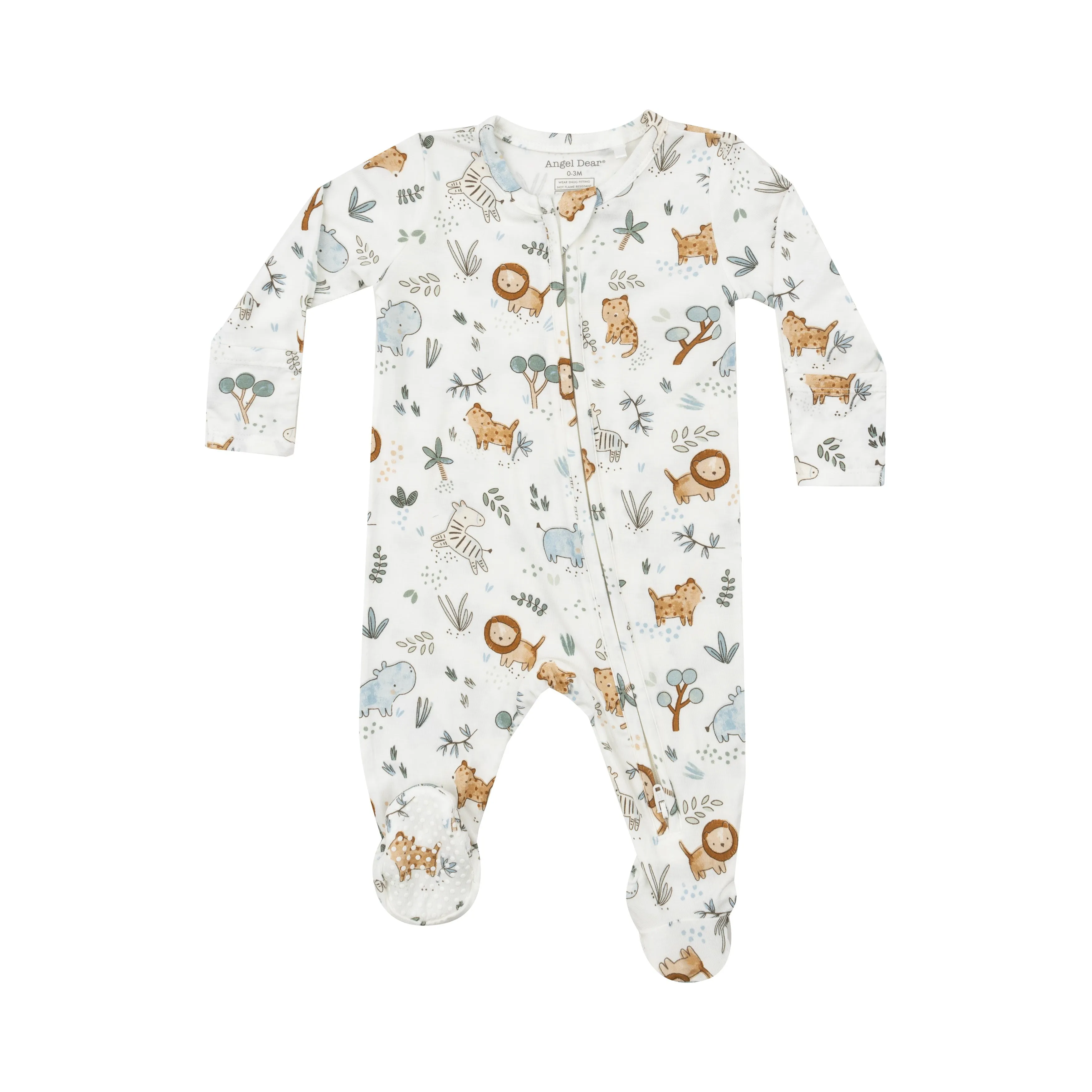 Angel Dear 2 Way Zipper Footie - Delicate Safari