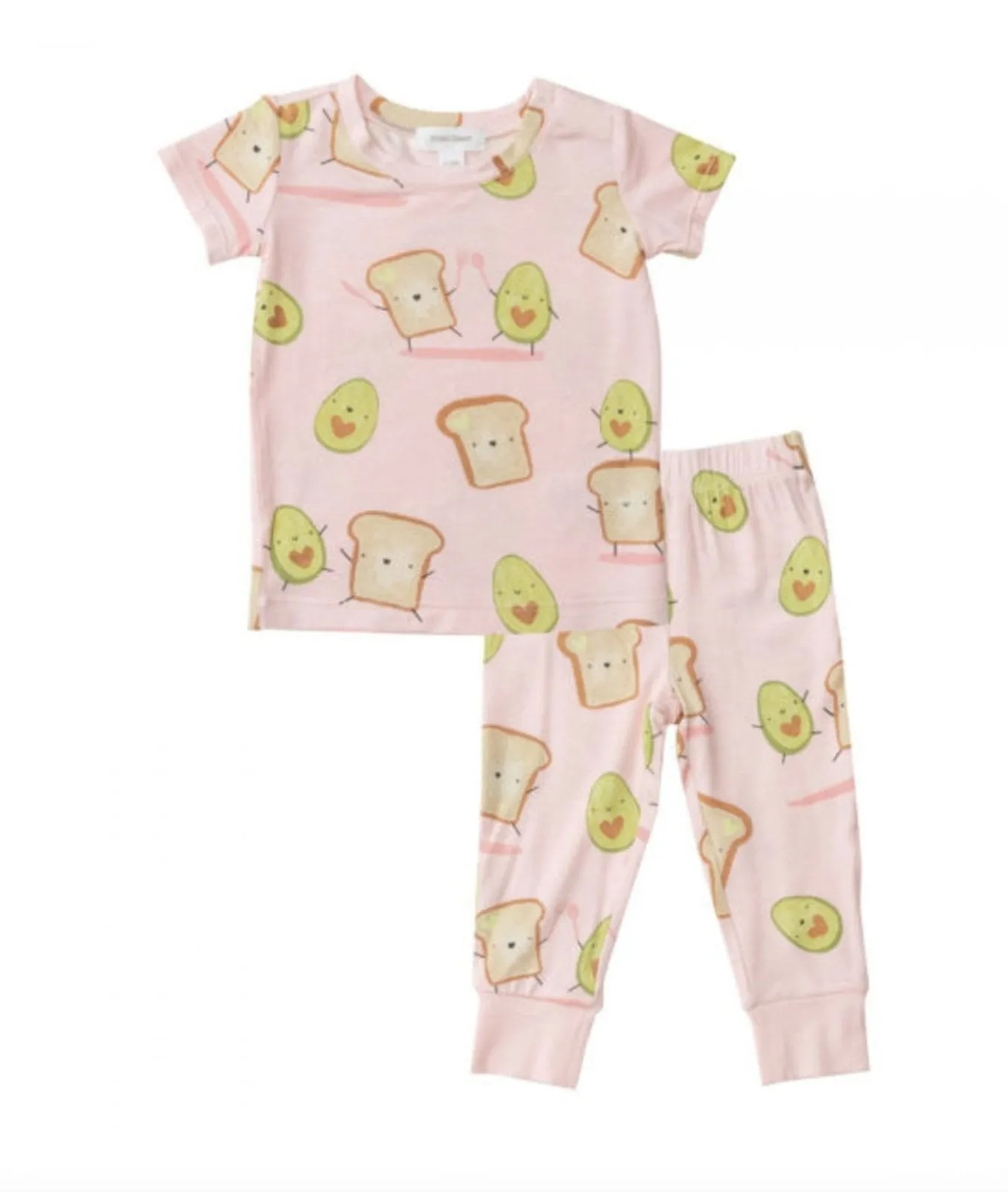 Angel Dear Baby & Kids Pink AVOCADO   TOAST s/s Loungewear Pajama