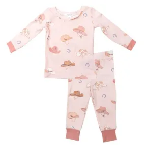 Angel Dear Baby & Toddler Girls Bamboo Pink COWGIRL HAT Loungewear Pajamas