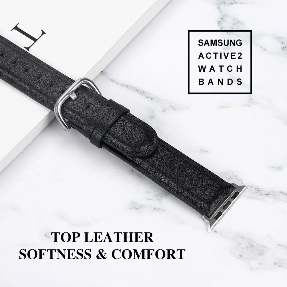 Apple Watch (41mm) cowhide genuine leather watch strap - Black