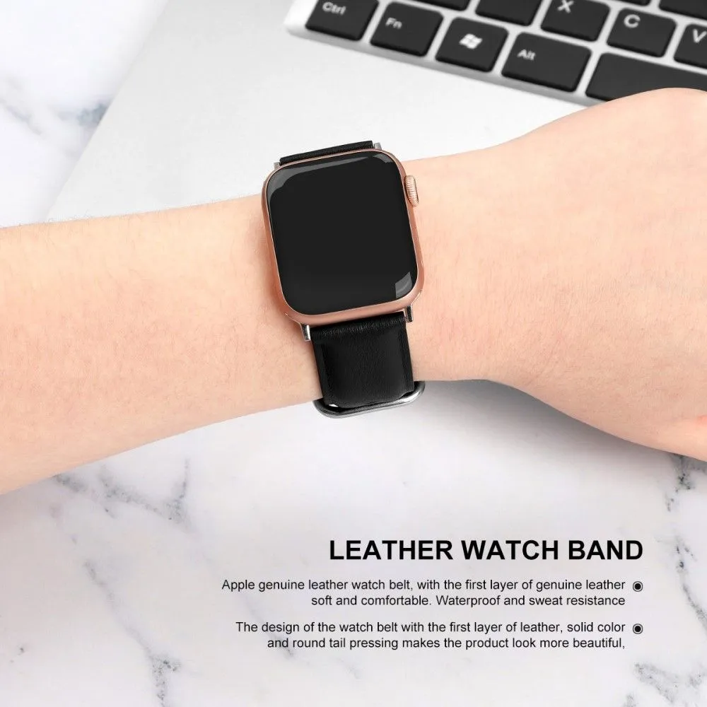 Apple Watch (41mm) cowhide genuine leather watch strap - Black