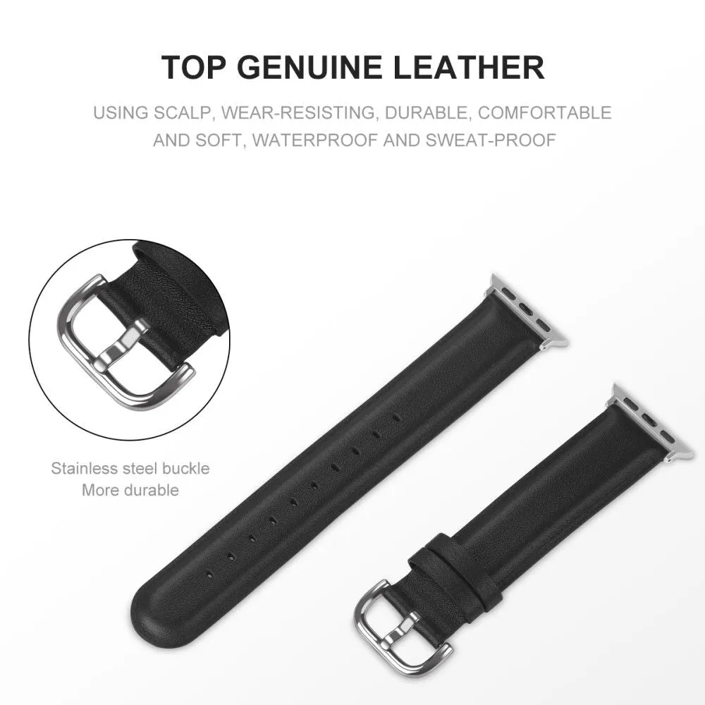 Apple Watch (41mm) cowhide genuine leather watch strap - Black