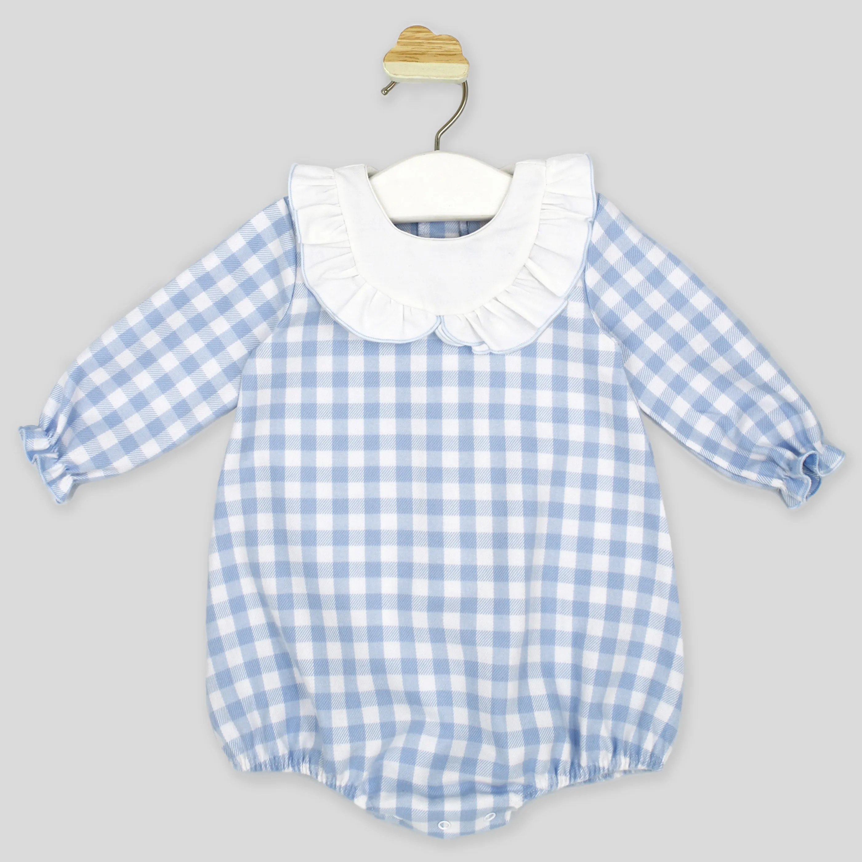 AW24 Rapife Baby Blue & White Check Romper 4207