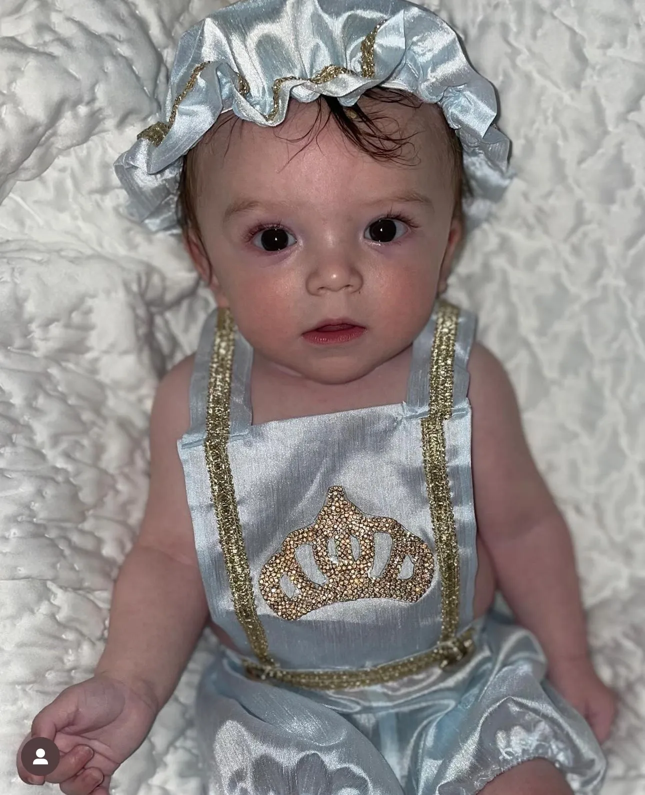 Baby Blue Boy Crown Romper