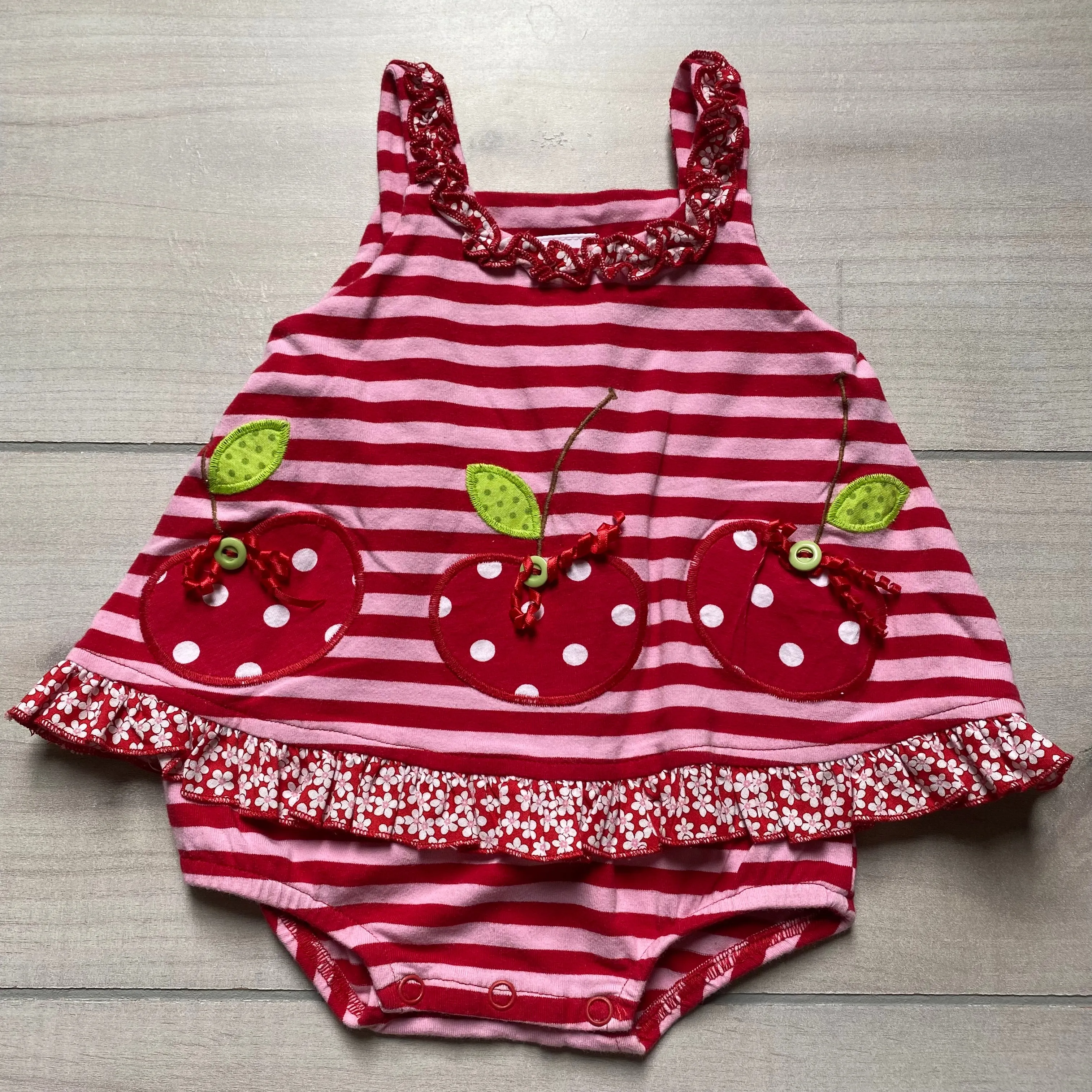 Bailey Boys Cherry Applique Romper