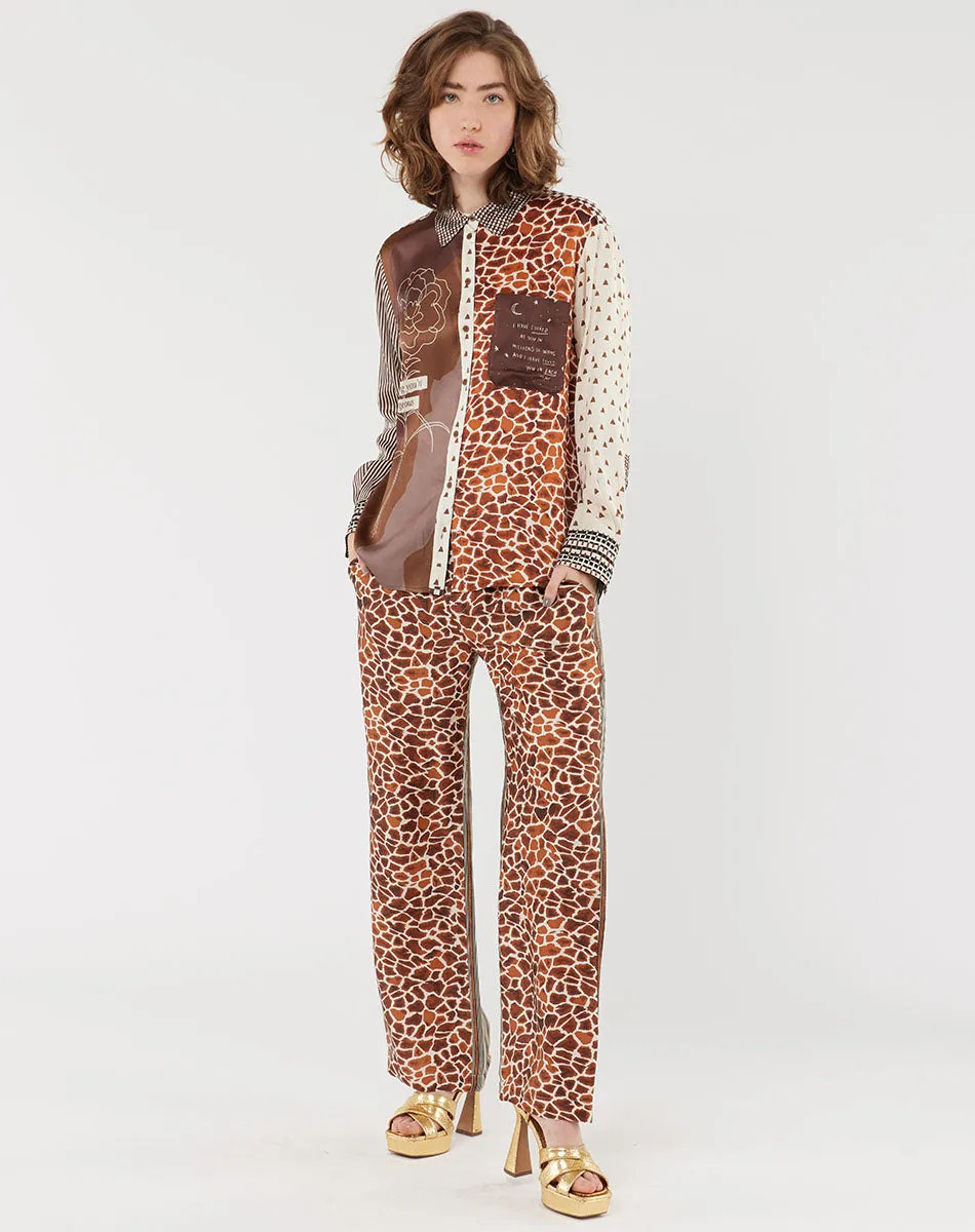 Bailey Straight Leg Chocolate Printed Pants