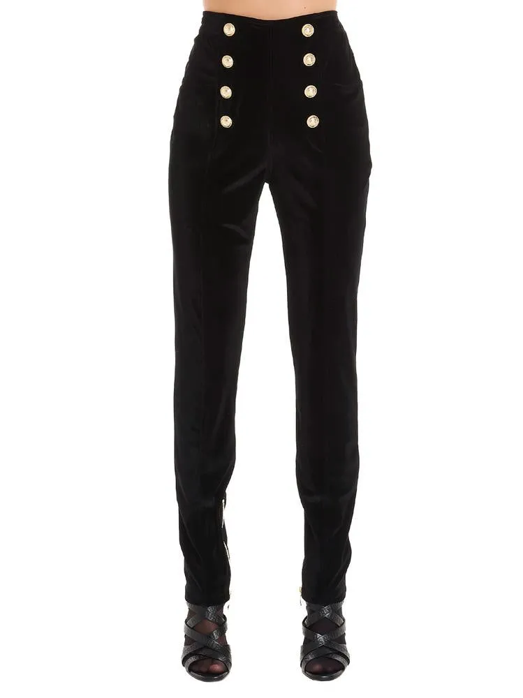 Balmain Button Detail High Waist Trousers