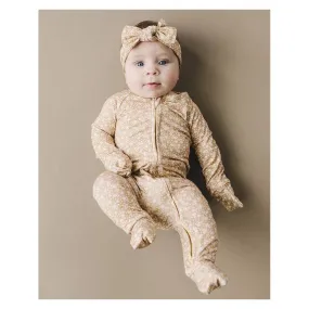 bamboo natural garden zip romper