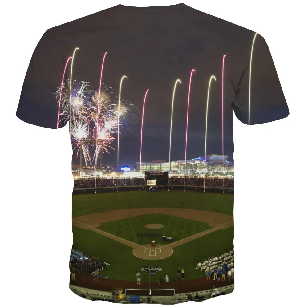 Baseball T shirts Men Stadium Tshirts Cool Game T-shirts Graphic White T-shirts 3d