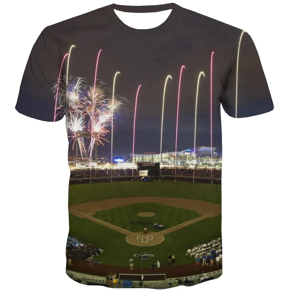 Baseball T shirts Men Stadium Tshirts Cool Game T-shirts Graphic White T-shirts 3d