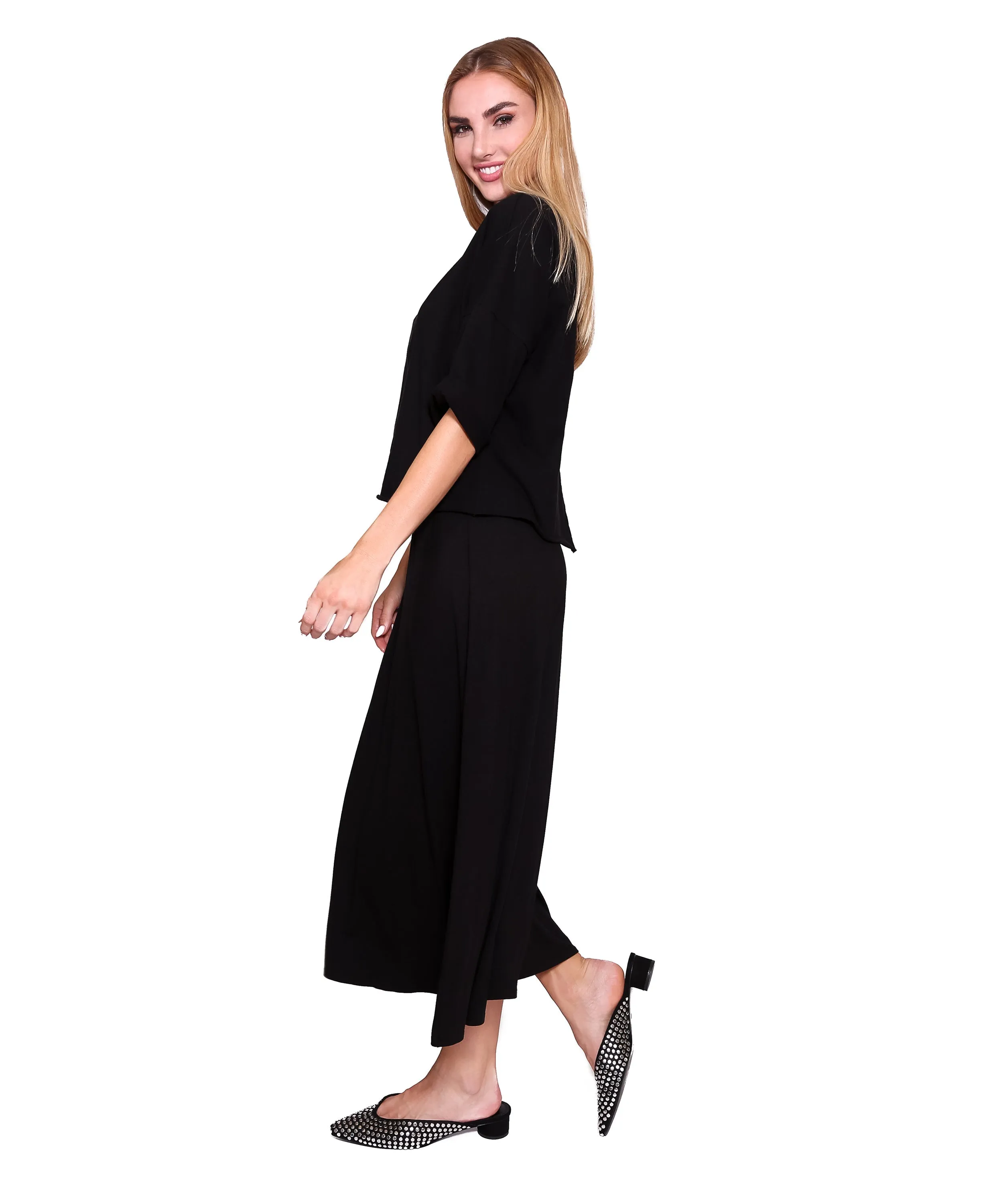 Basic Midi Skirt, Black