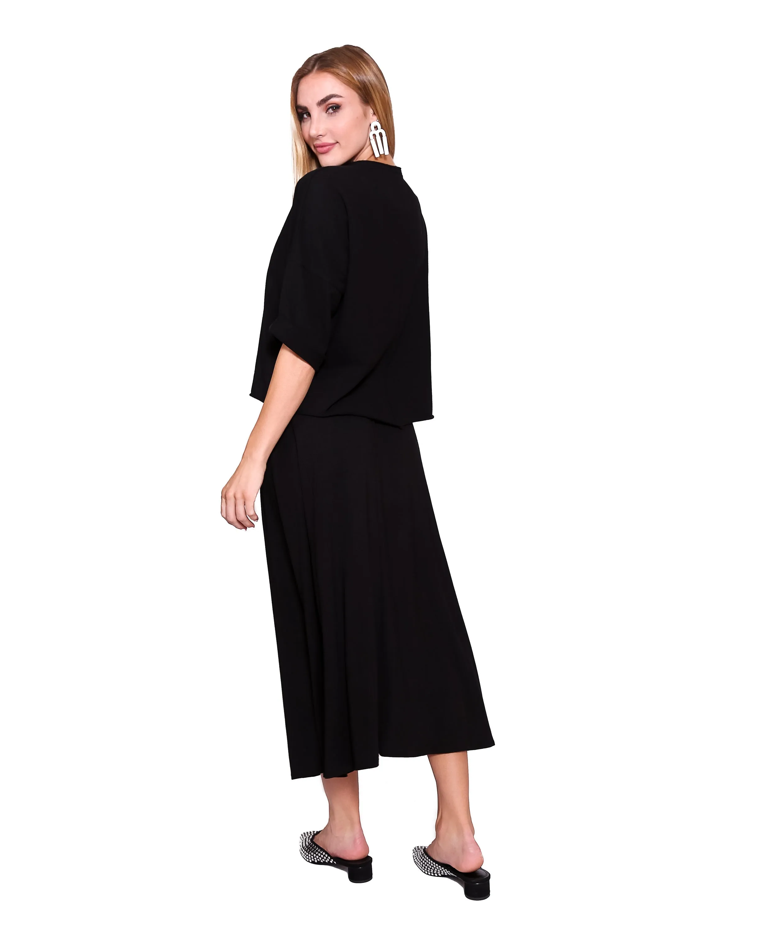 Basic Midi Skirt, Black