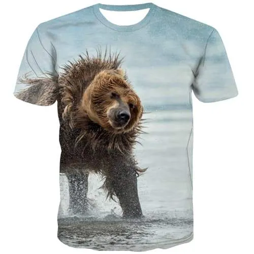 Bear T shirts Men Russia Tshirts Casual Funny Tshirts Novelty Fitness T-shirts Graphic Street T-shirts 3d Short Sleeve summer