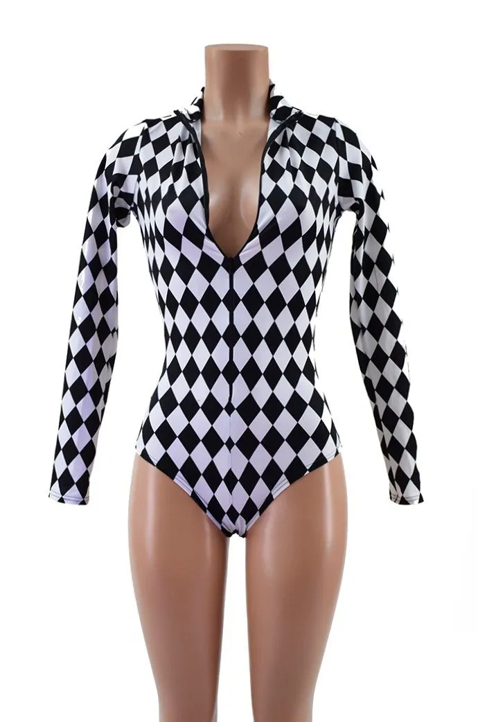 Black & White "Stella" Zipper Romper