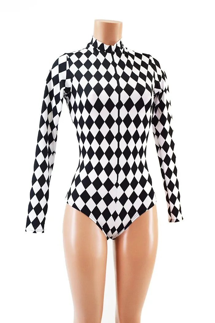 Black & White "Stella" Zipper Romper