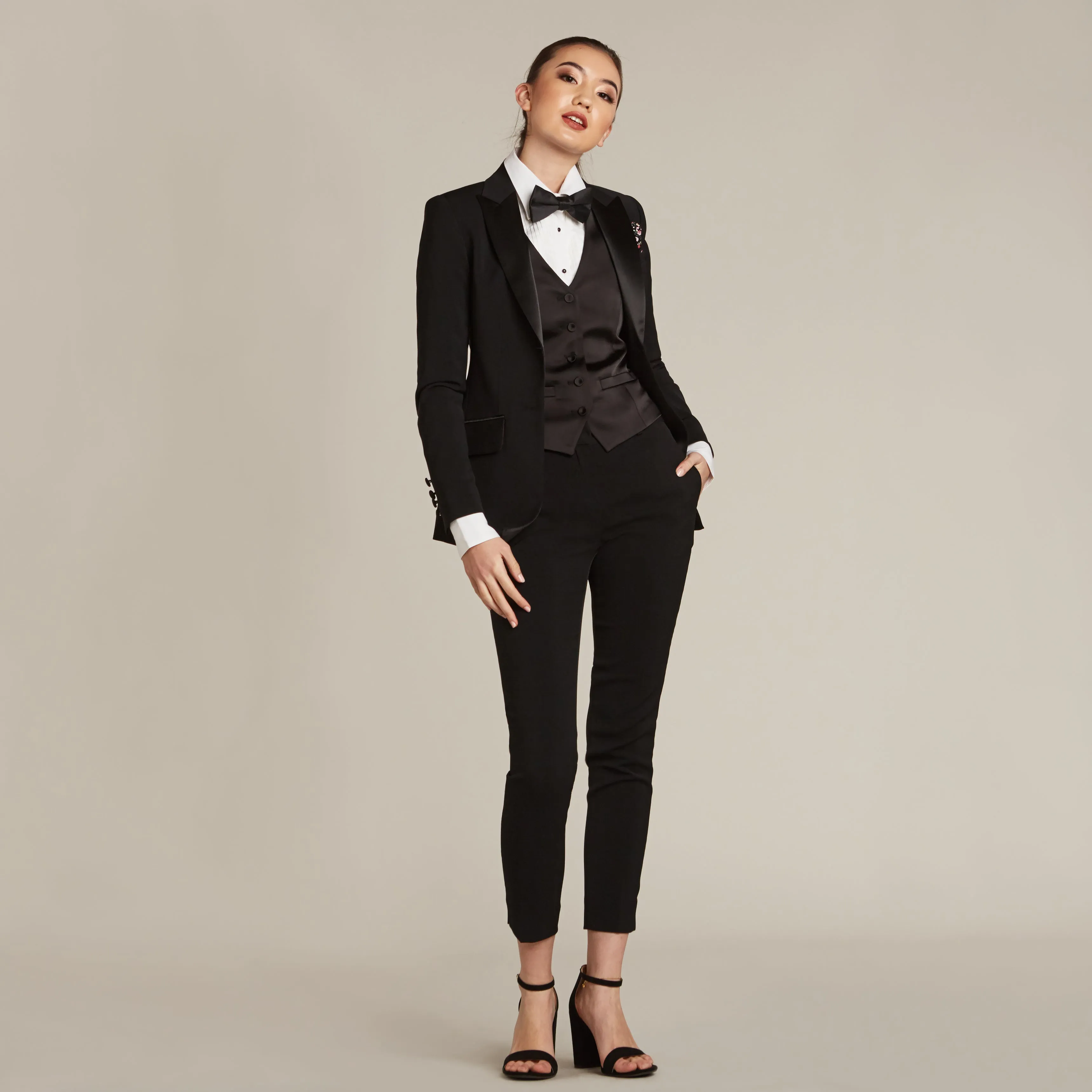 Black Ultra Slim Fit Tuxedo Pants