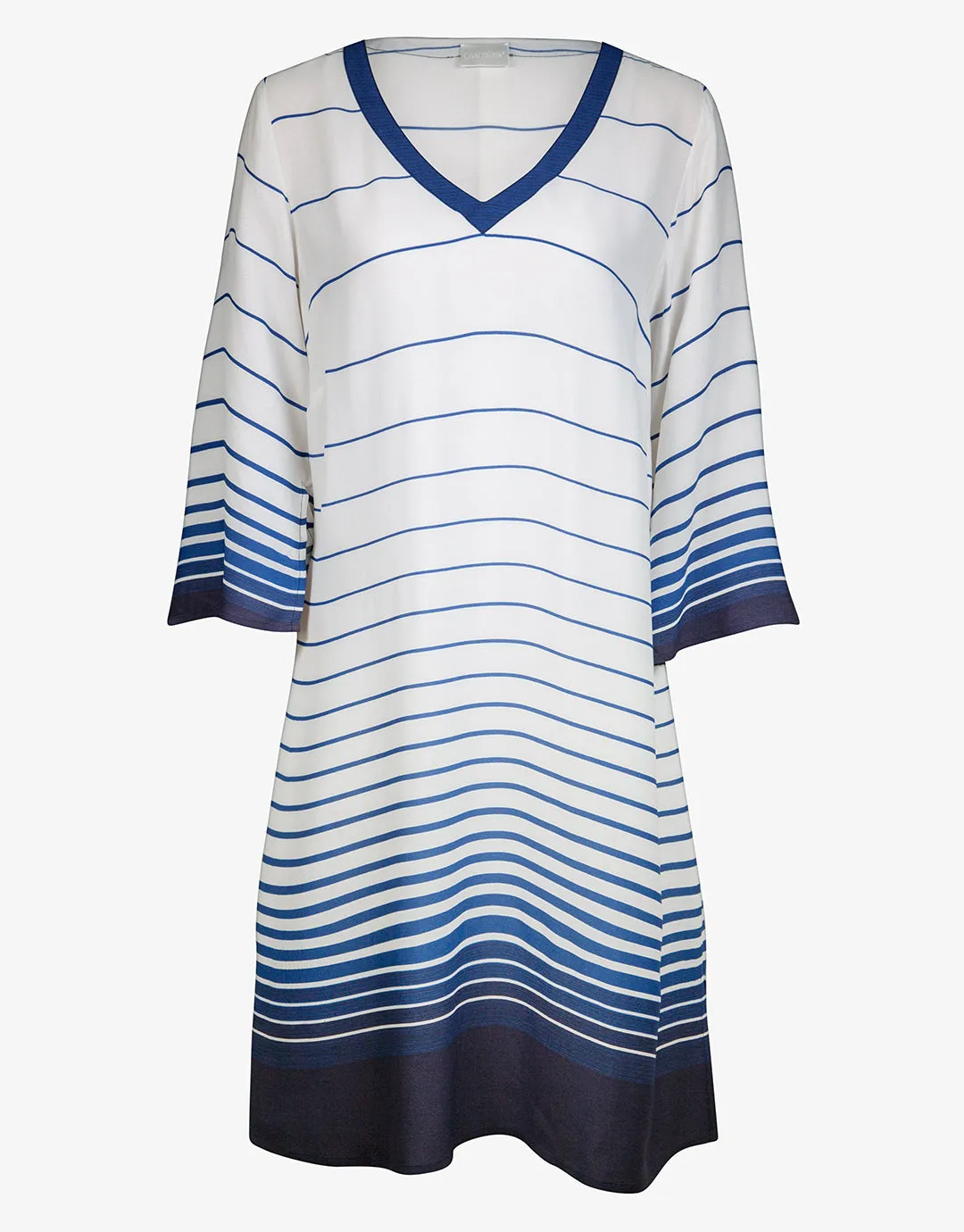 Blue Illusion Tunic - Blue and White