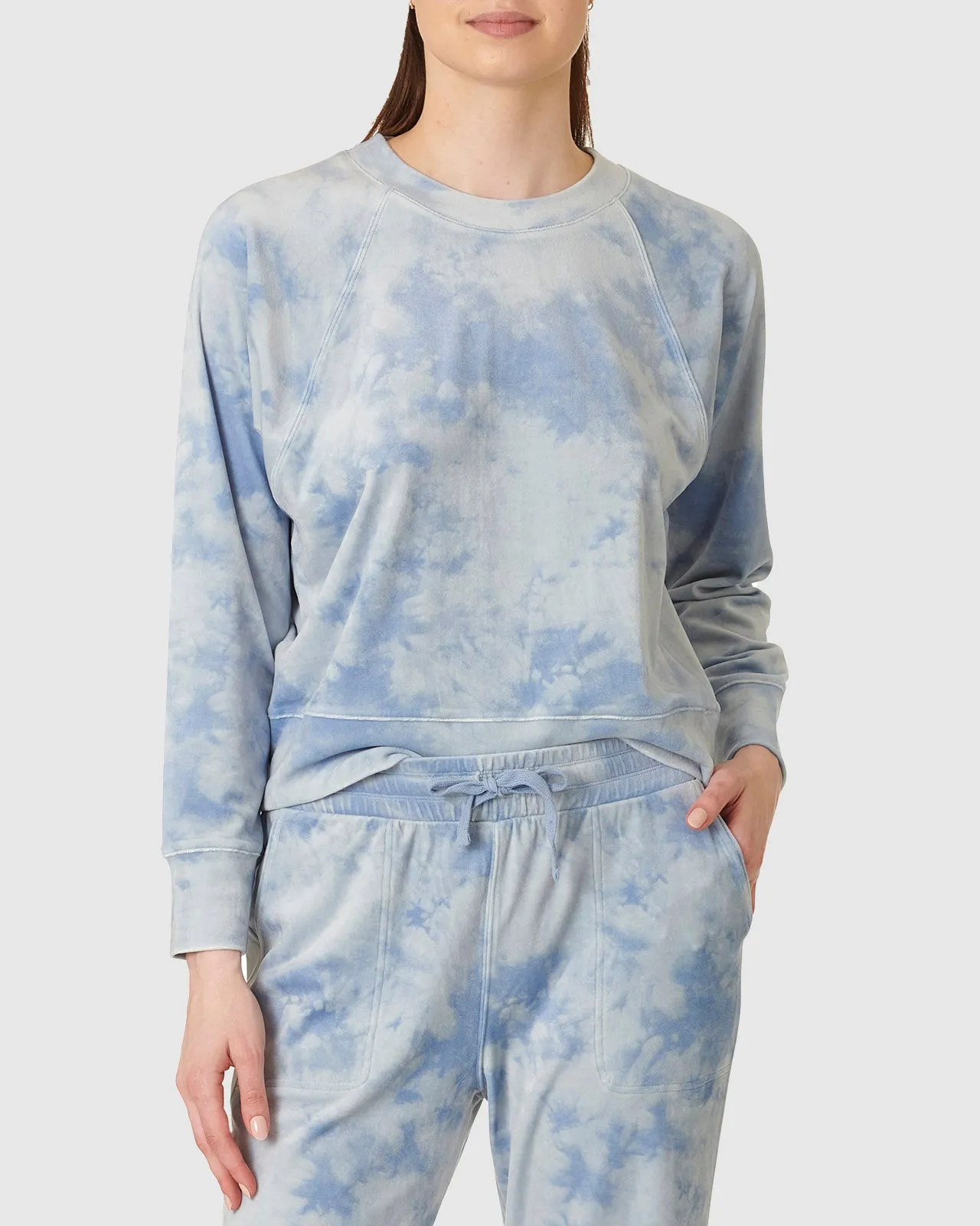 Blue Tie Dye Lush Velvet PJ Set