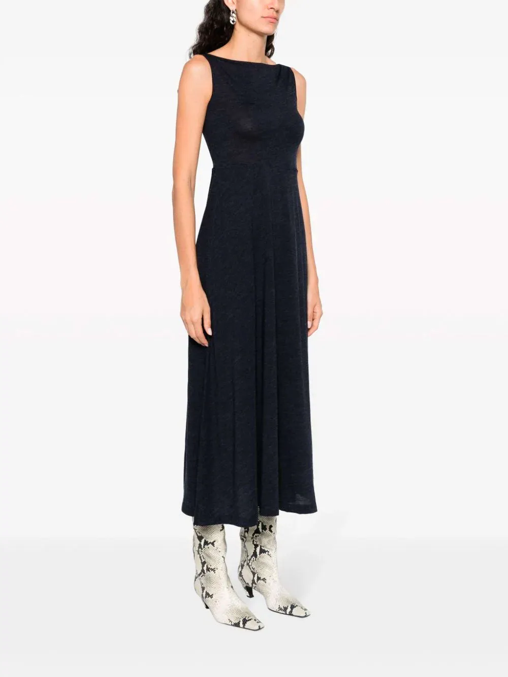 Boat-neck midi dress