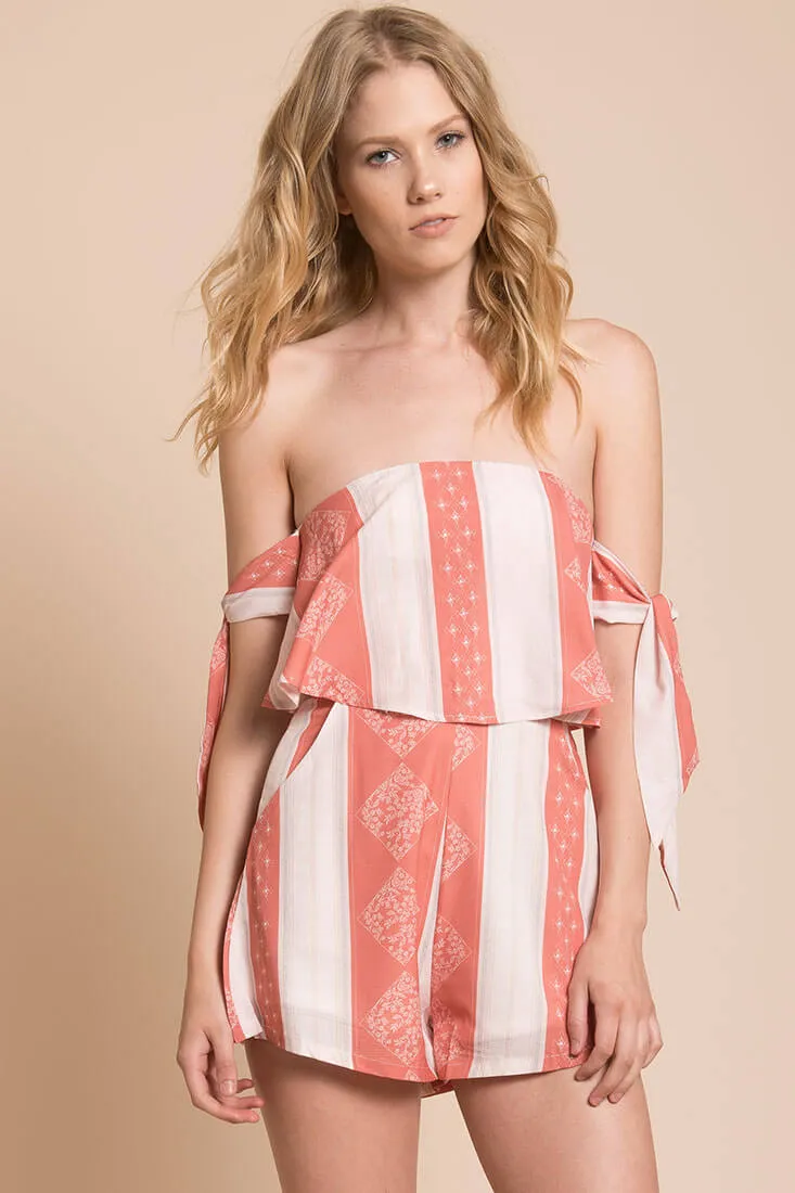 Bonnie Striped Romper Orange