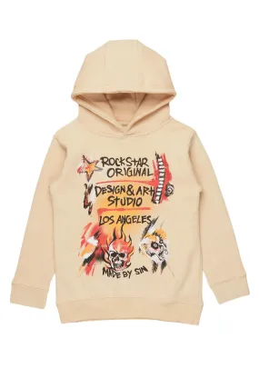 Boys Soweto Vintage Beige Graphic Hoodie