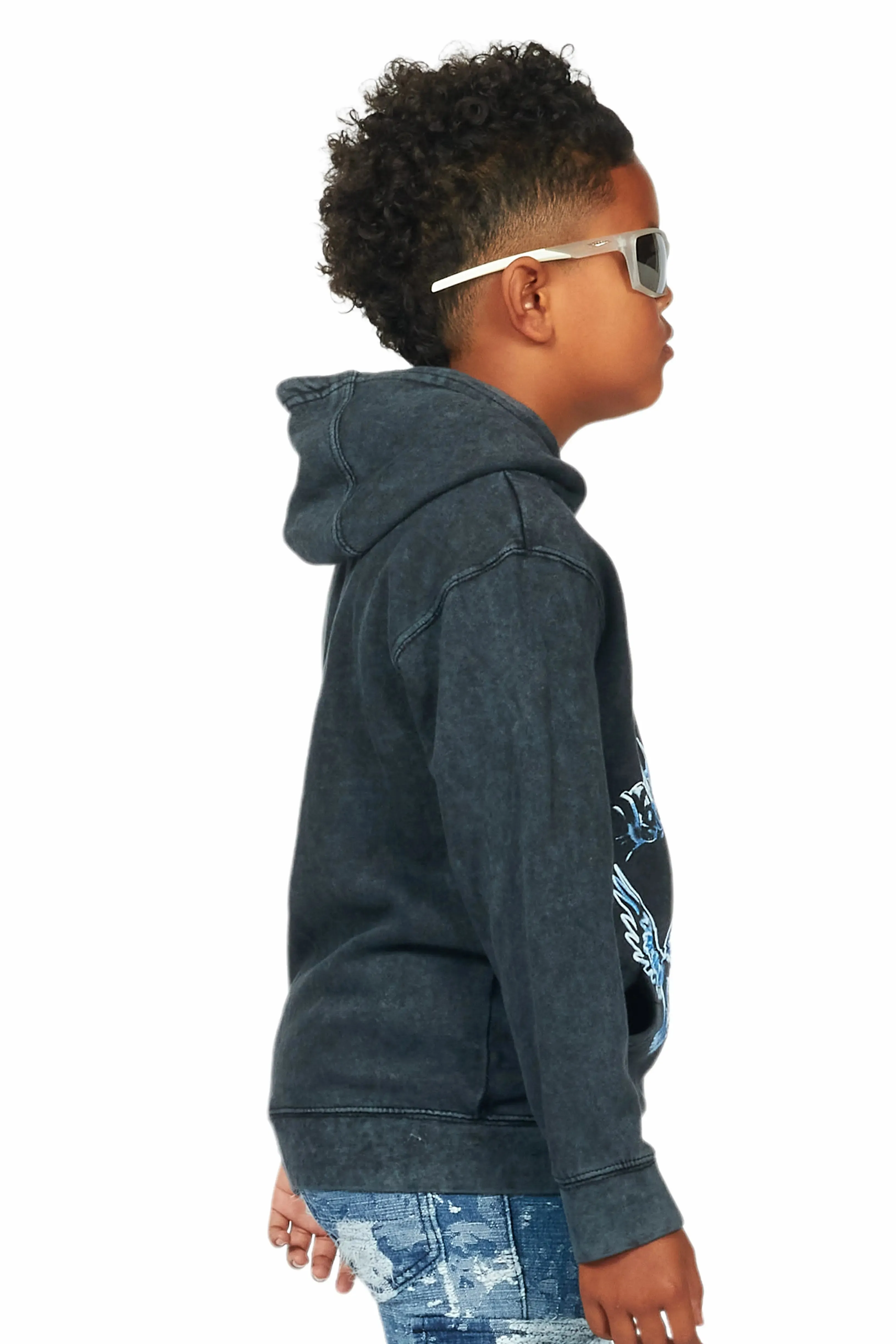 Boys Valar Vintage Black Graphic Hoodie