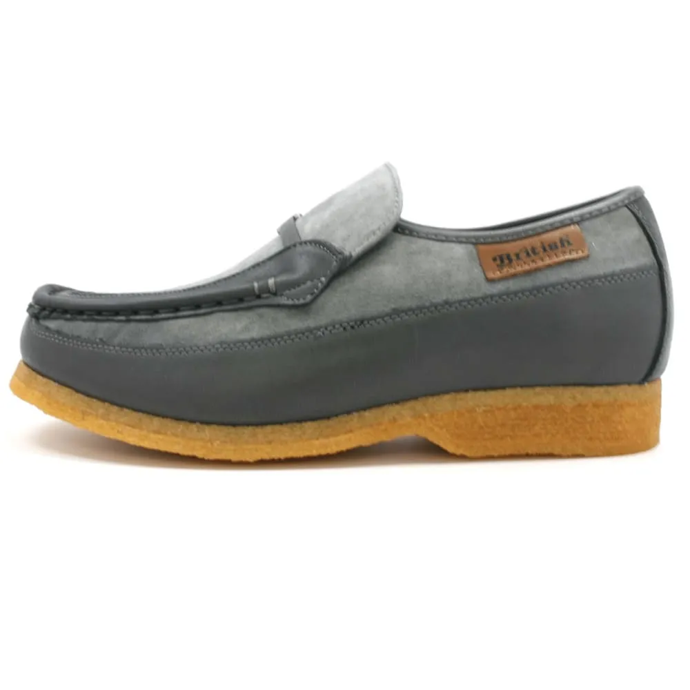 British Walkers Power Men's Crepe Sole Leathe and Suede Slip On Shoes