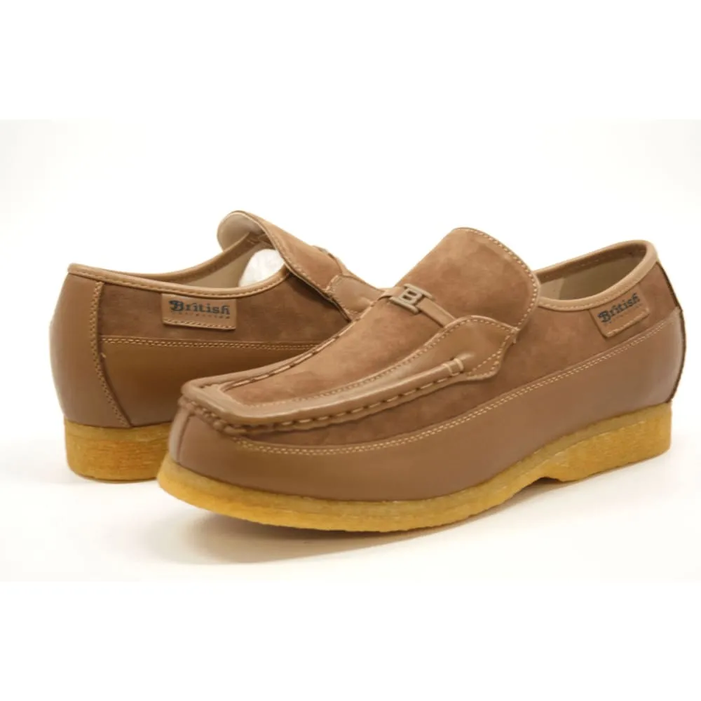 British Walkers Power Men's Crepe Sole Leathe and Suede Slip On Shoes