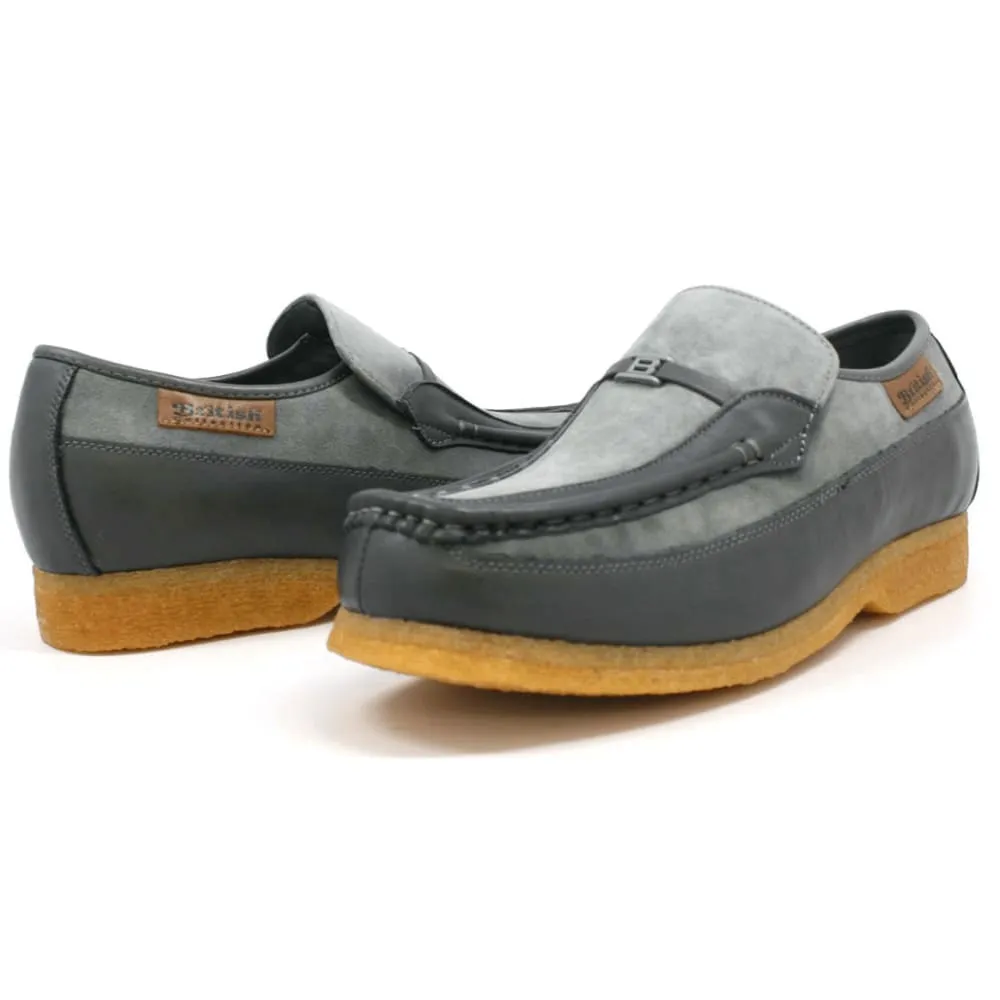 British Walkers Power Men's Crepe Sole Leathe and Suede Slip On Shoes