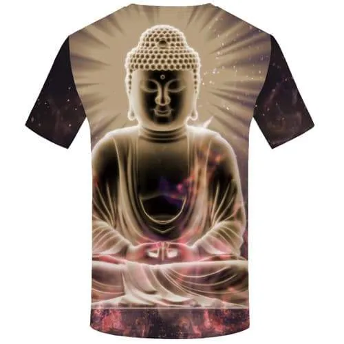 Buddha T shirts Men Meditation Shirt Print Psychedelic T-shirts 3d Colorful Tshirt Anime Space Tshirts Casual Short Sleeve