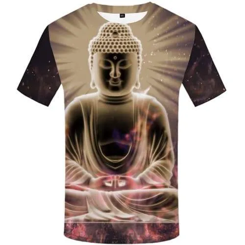 Buddha T shirts Men Meditation Shirt Print Psychedelic T-shirts 3d Colorful Tshirt Anime Space Tshirts Casual Short Sleeve