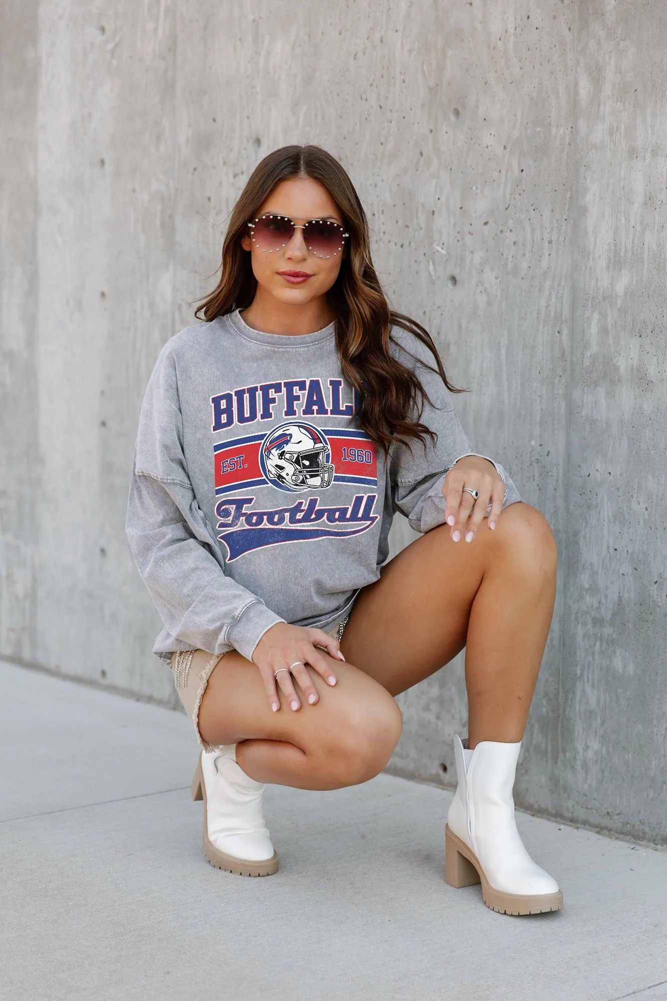 BUFFALO BILLS NO TIMEOUTS FADED WASH PULLOVER