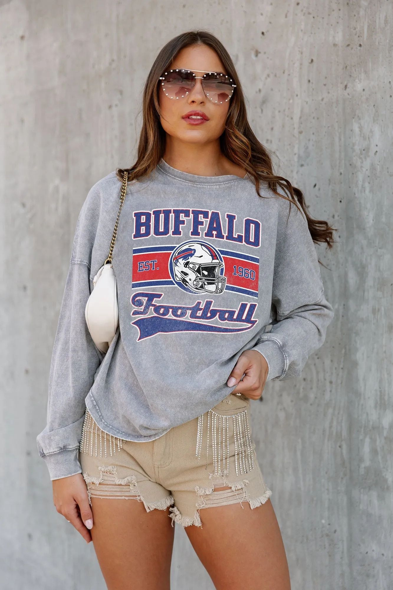 BUFFALO BILLS NO TIMEOUTS FADED WASH PULLOVER