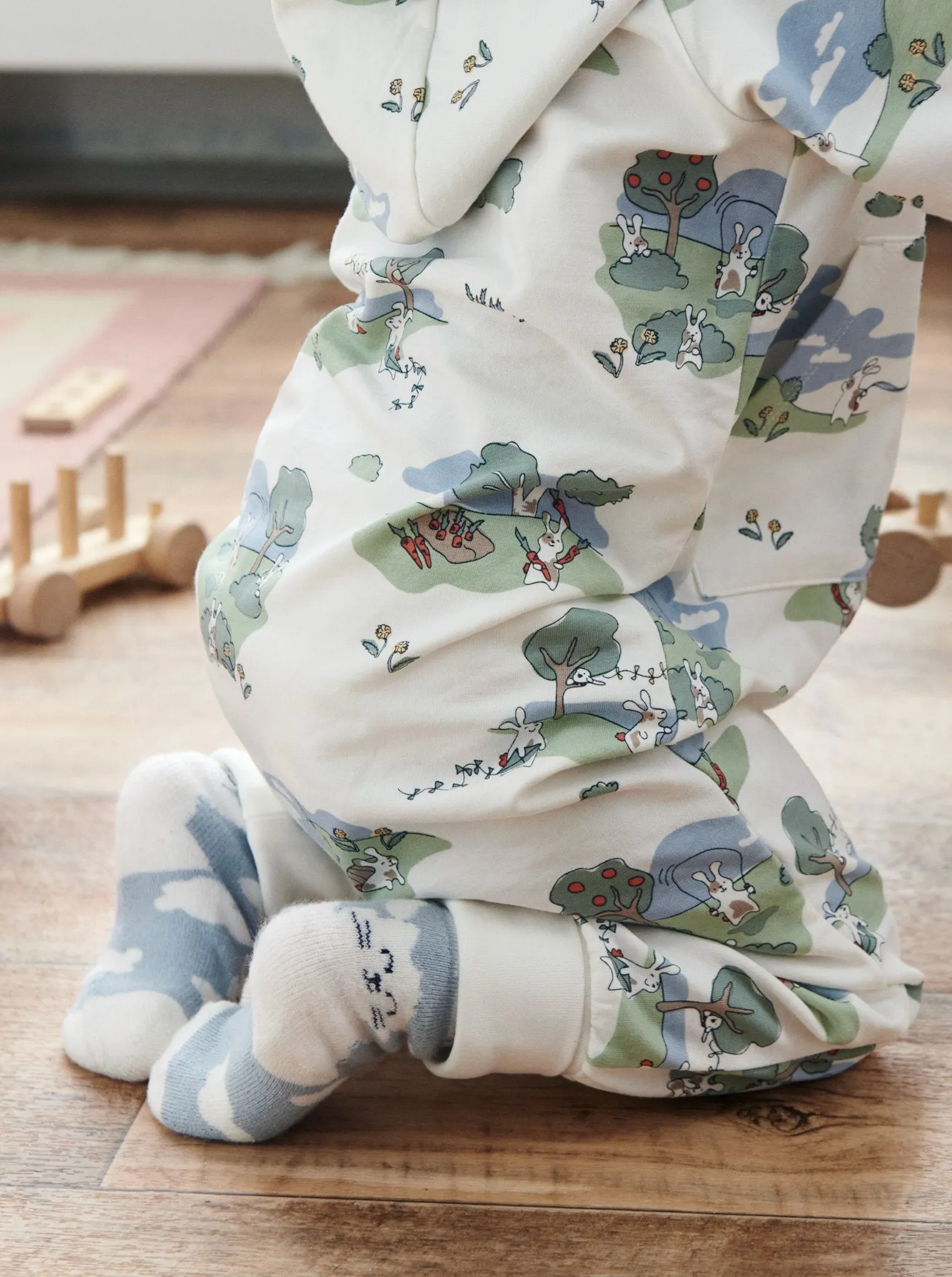 Bunny Print Baby All-In-One