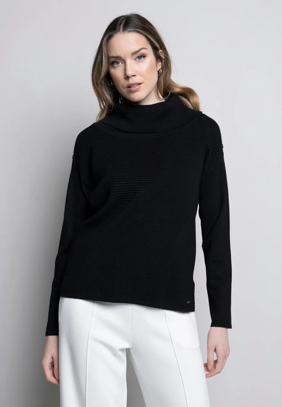 Button Trimmed Textured Top