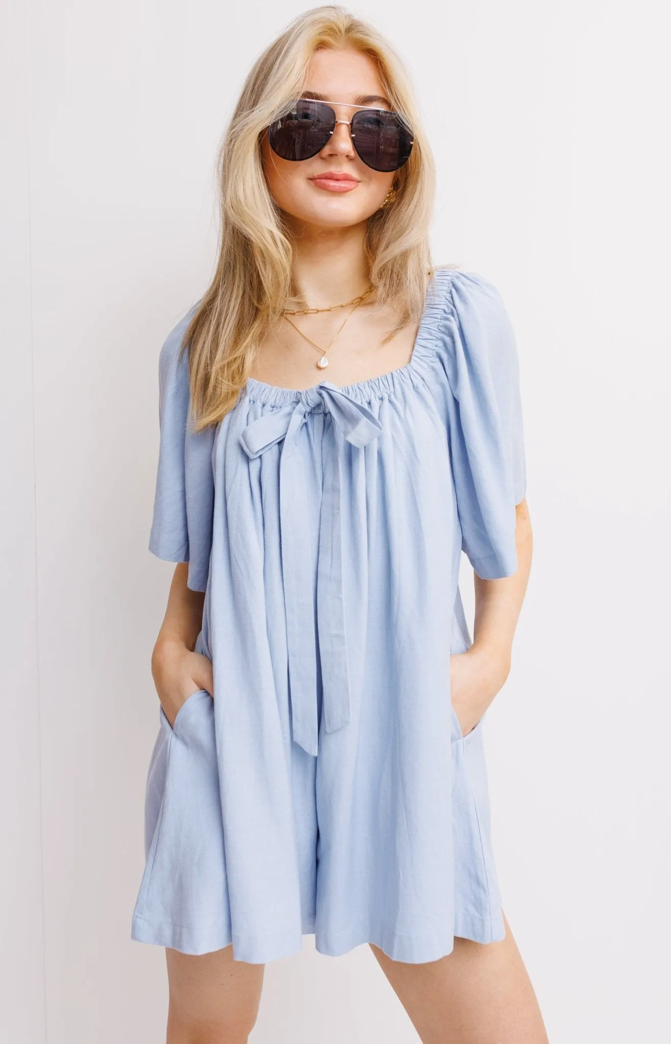 Call It Chic Romper, BLUE