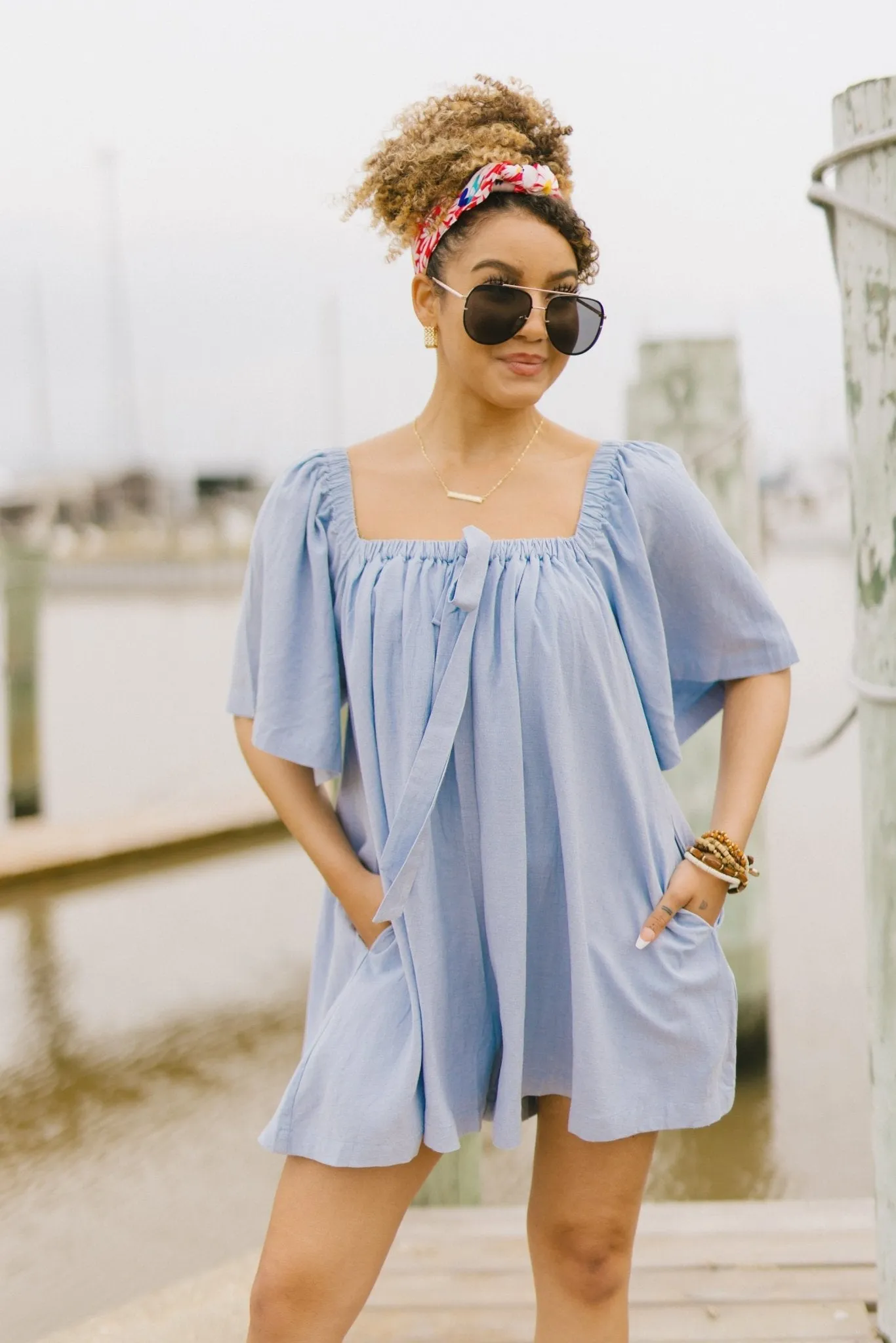 Call It Chic Romper, BLUE