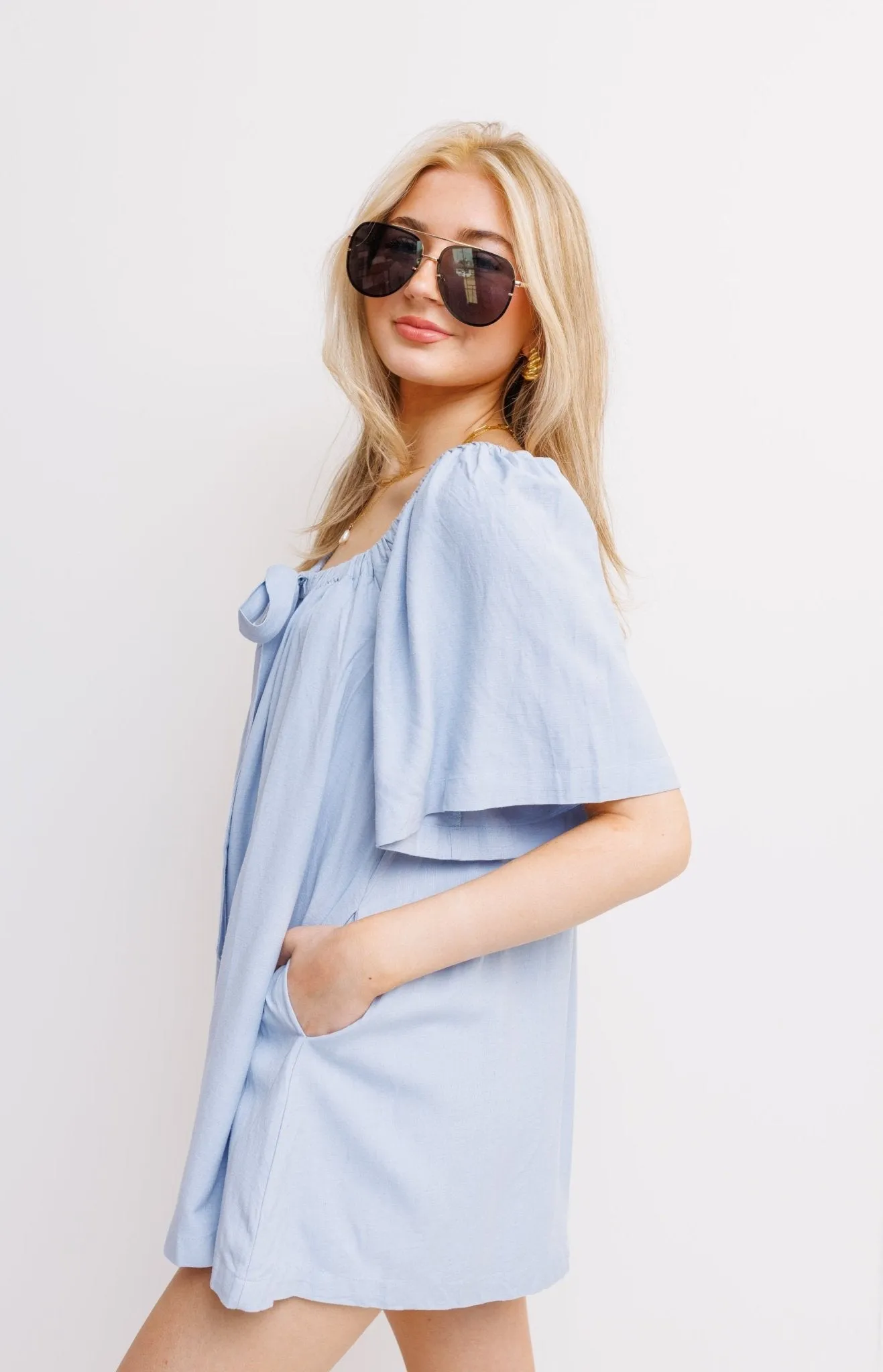 Call It Chic Romper, BLUE