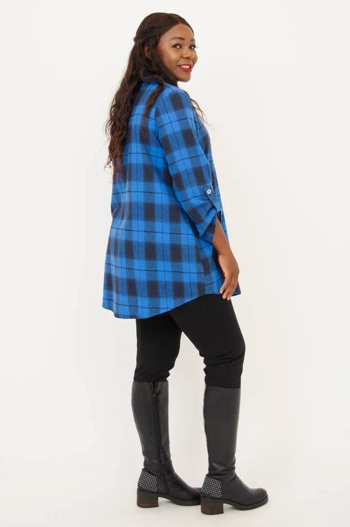 Celine Tunic, Neptune Plaid, Cotton